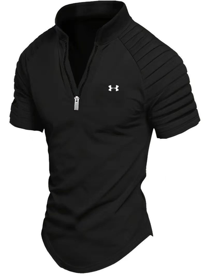 Men's zip-up polo shirt