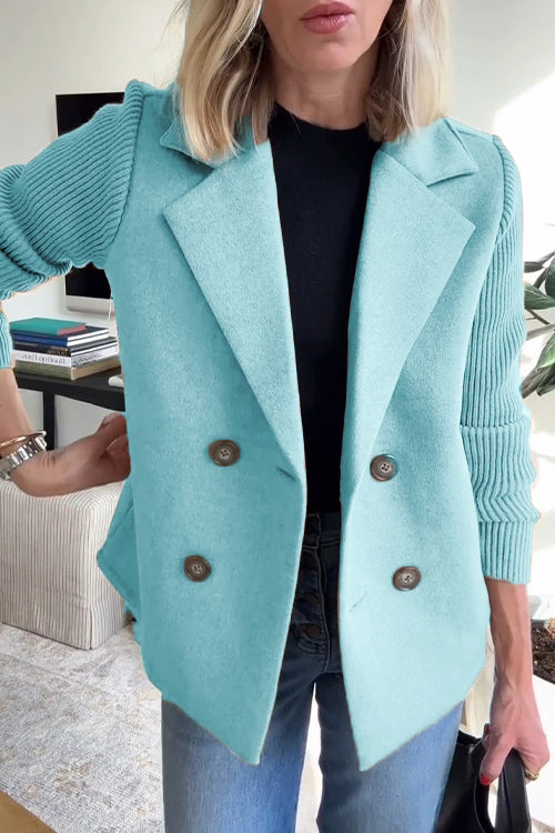Talia | Elegant Knit-Sleeve Blazer