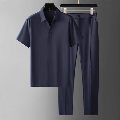 Men's Seamless Ice Silk 2-Piece Set