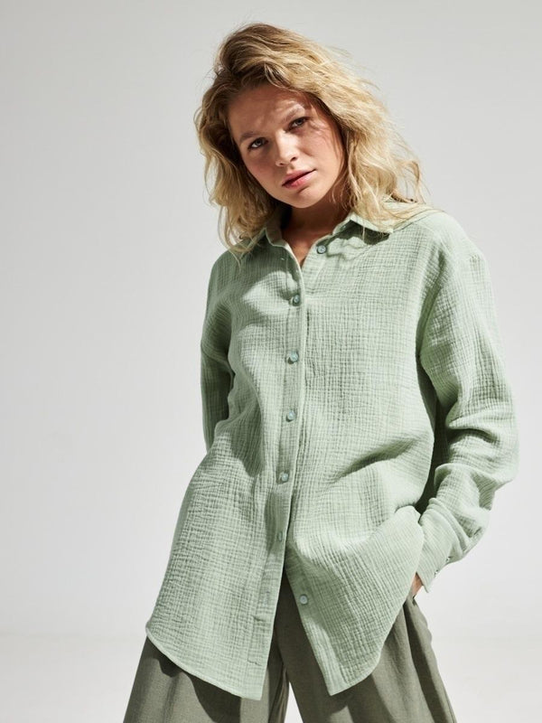 Versatile Comfort: Short or Oversized Muslin Blouse