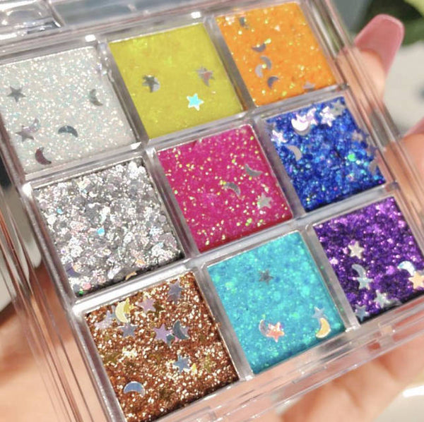 Pocket 9 Color Sparkling Eyeshadow Box
