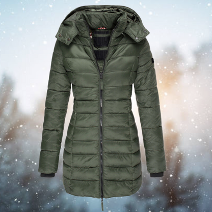 Long Puffer Down Jacket for Women - Ultra-Warm& Figure-Flattering
