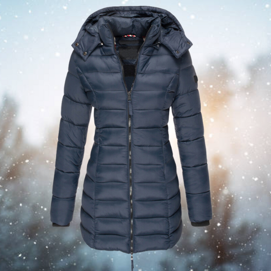 Long Puffer Down Jacket for Women - Ultra-Warm& Figure-Flattering