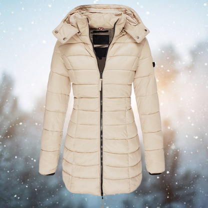 Long Puffer Down Jacket for Women - Ultra-Warm& Figure-Flattering