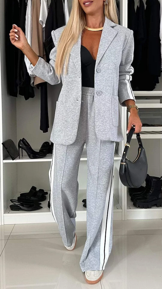 Classic Lapel Long Sleeve Suit Set
