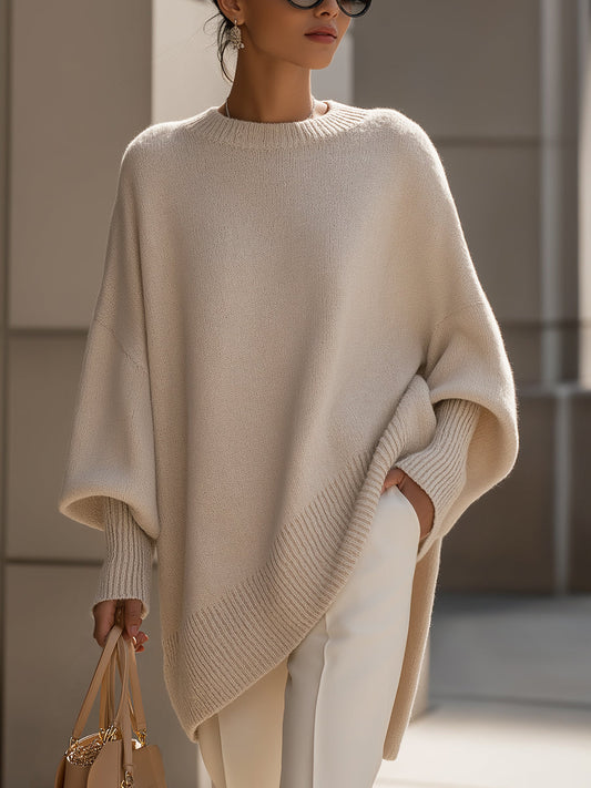 Sophisticated Wool Blend Sweater - Versatile & Comfortable