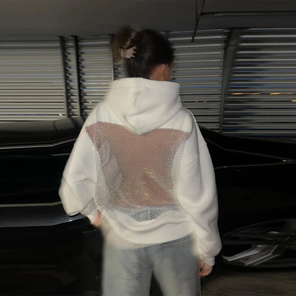 Backless Mesh Hoodie