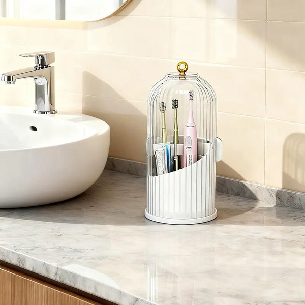 Clear Hygienic Toothbrush Countertop Organizer