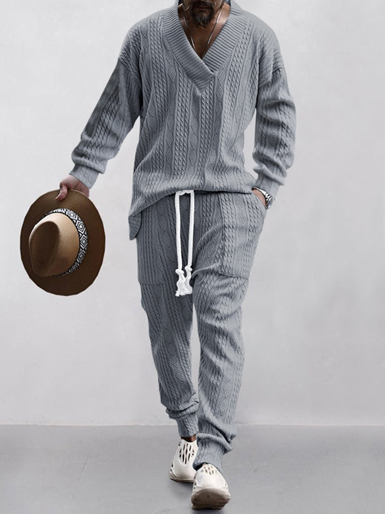 🔥Men's Athletic Jacquard Knit Tracksuit Set